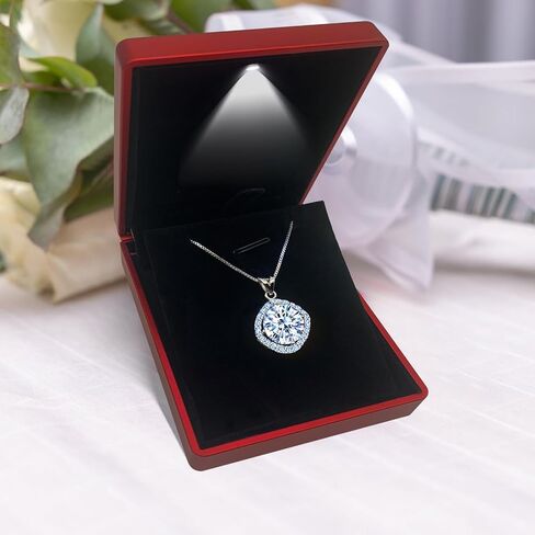 5 Carat Moissanite Pendant Necklace 18K White Gold Silver Plated Necklace with Moissanite D Color Ideal Cut Diamond Necklace in Kuwait
