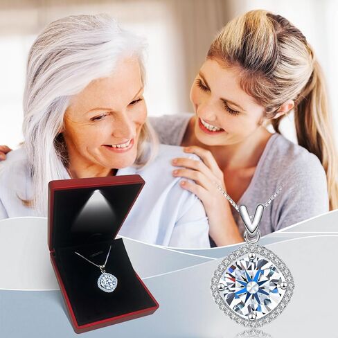 5 Carat Moissanite Pendant Necklace 18K White Gold Silver Plated Necklace with Moissanite D Color Ideal Cut Diamond Necklace in Kuwait