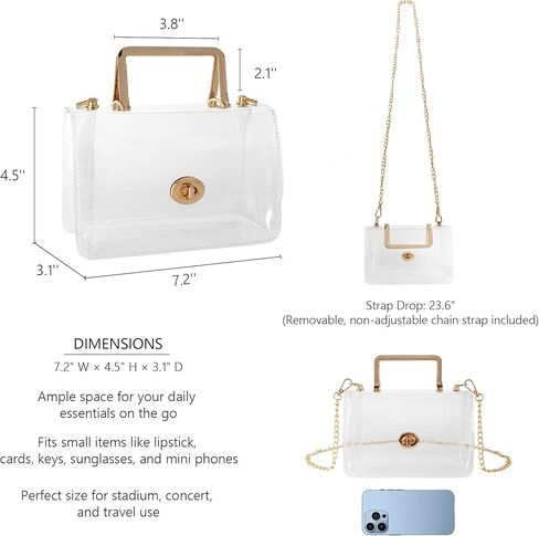 U Scinan Stadium Approved Clear Crossbody Purse Transparent PVC Handbag for Concert Sports Game Day Festival in Saudi Arabia