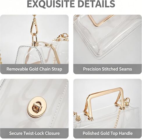U Scinan Stadium Approved Clear Crossbody Purse Transparent PVC Handbag for Concert Sports Game Day Festival in Saudi Arabia
