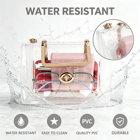 U Scinan Stadium Approved Clear Crossbody Purse Transparent PVC Handbag for Concert Sports Game Day Festival in Saudi Arabia