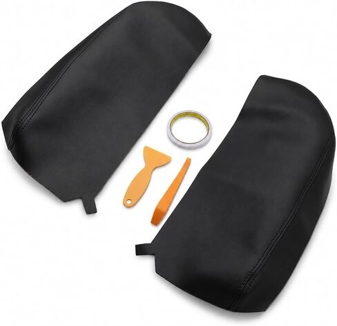 Priprilod one Pair Black Leather Center Console Lid Armrest Cover Compatible with Acura MDX 2007 2008 2009 2010 2011 2012 2013 (Only Leather Part) in Saudi Arabia