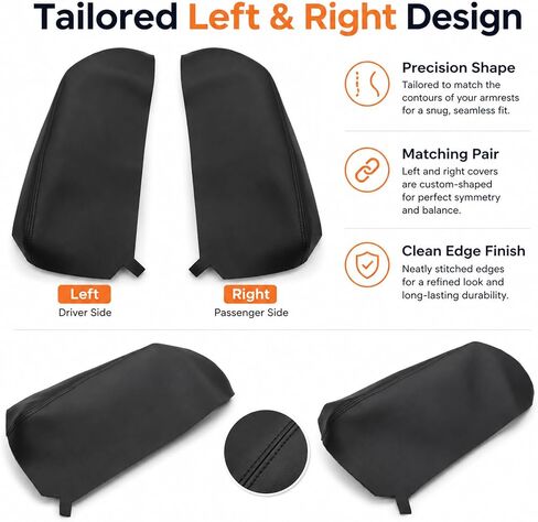 Priprilod one Pair Black Leather Center Console Lid Armrest Cover Compatible with Acura MDX 2007 2008 2009 2010 2011 2012 2013 (Only Leather Part) in Saudi Arabia