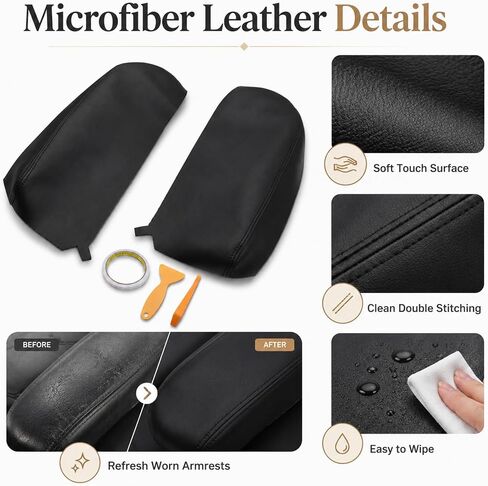 Priprilod one Pair Black Leather Center Console Lid Armrest Cover Compatible with Acura MDX 2007 2008 2009 2010 2011 2012 2013 (Only Leather Part) in Saudi Arabia