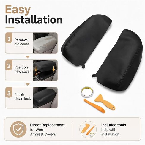 Priprilod one Pair Black Leather Center Console Lid Armrest Cover Compatible with Acura MDX 2007 2008 2009 2010 2011 2012 2013 (Only Leather Part) in Saudi Arabia