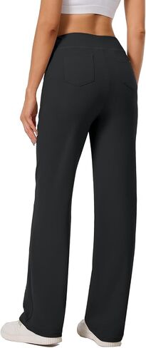 Women's Wide Leg Yoga Dress Pants Soft Comfy Casual Sweatpants with Pockets Petite/Regular/Tall in Kuwait