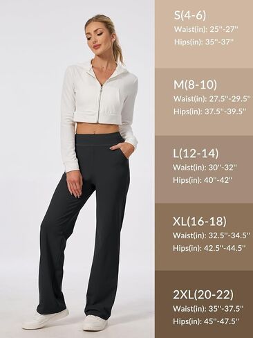 Women's Wide Leg Yoga Dress Pants Soft Comfy Casual Sweatpants with Pockets Petite/Regular/Tall in Kuwait