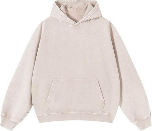 CHAIRAY Oversized Hoodies for Women Heavyweight Hoodies Women Preppy Pullover Vintage Acid Wash Hood Sweatshirts with Pocket in Saudi Arabia