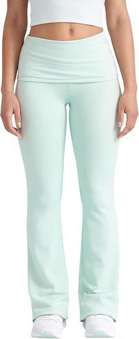 Style & Republic Women's Flared Leggings in Soft Cotton – Fold-Over Yoga Pants, Bootcut Style, Wide Leg, Flared Trousers in Kuwait