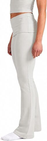 Style & Republic Women's Flared Leggings in Soft Cotton – Fold-Over Yoga Pants, Bootcut Style, Wide Leg, Flared Trousers in Kuwait