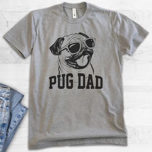EVERTREE CLOTHING Pug Dad T-Shirt, Unisex Men's Shirt, Pug Owner, Best Dog Dad Gift in Saudi Arabia