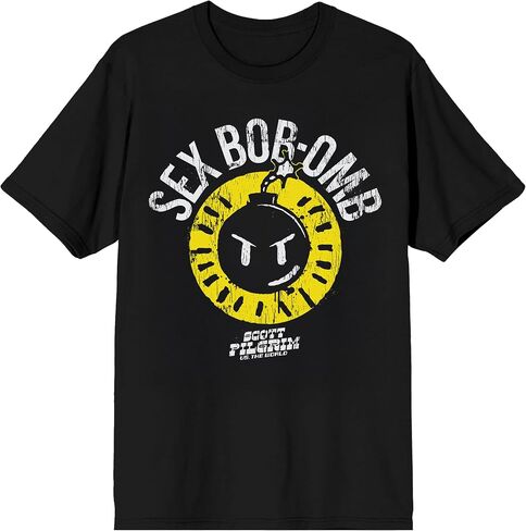 تي شيرت Scott Pilgrim vs. The World $ex Bob Omb للكبار ذو رقبة دائرية وأكمام قصيرة in Kuwait