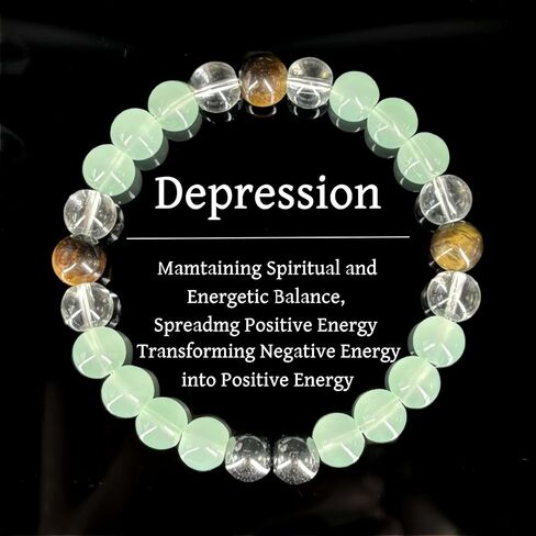 Bracelets for Women Men Natural Stone Tiger's Eye Hematite Green Aventurine Clear Quartz Elastic Yoga Beads Bracelet Wealth Amulet Prosperity Money Good Luck Spiritual Jewelry Gift in Kuwait