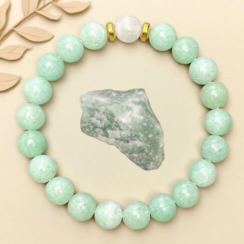 Beaded Stretch Bracelets for Women Moonstone Beaded Bracelets for Men Jewelry Gift for Yoga, No Scratch, Crack & Color Difference, Upgraded 2mm Thick Durable Elastic Cord for No Breaking in Kuwait