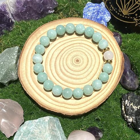 Beaded Stretch Bracelets for Women Moonstone Beaded Bracelets for Men Jewelry Gift for Yoga, No Scratch, Crack & Color Difference, Upgraded 2mm Thick Durable Elastic Cord for No Breaking in Kuwait