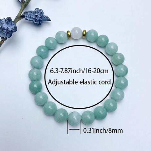 Beaded Stretch Bracelets for Women Moonstone Beaded Bracelets for Men Jewelry Gift for Yoga, No Scratch, Crack & Color Difference, Upgraded 2mm Thick Durable Elastic Cord for No Breaking in Kuwait