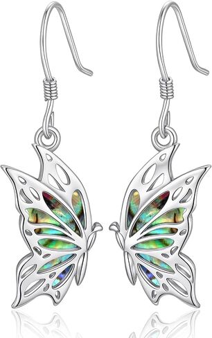 Butterfly Earrings for Women S925 Sterling Silver Turquoise Butterfly Earrings Dangle Blue Opal Jewelry Birthday Gifts in Kuwait