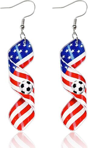 4th of July Patriotic USA Earrings 250th Anniversary Merchandise 1776 2026 Celebration Gift Red White Blue Acrylic USA Earring 4th of July Shirts Dresses Jewelry Accessories Outfit in Saudi Arabia