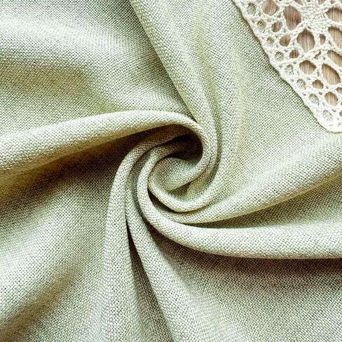 Farmhouse Valance Curtain for Kitchen Green Linen Curtain Tier for Bathroom Small Windows Short Cafe Curtain Light Filtering Privacy for Living Room Tie Top 1 Panel W55 x L24 Inch in Kuwait