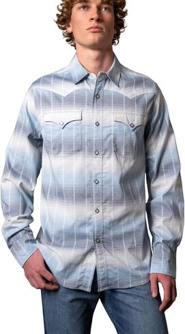 Kimes Ranch Men’s Lyle Western Pearl Snap Shirt Plaid Button Down Coolmax Performance Long Sleeve Shirt in Kuwait