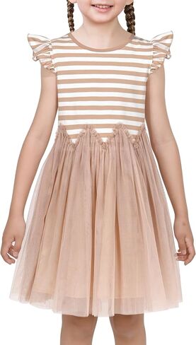 Sunny Fashion Girls Dress Pink Sequin Wedding Hi-Low Tulle Skirt Tutu Flutter Sleeve in Kuwait