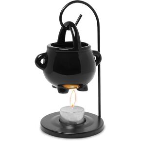 Hanging Cauldron Wax Melt-Burner and Oil Burner,Ceramic Essential Oil Wax Melts Burner Tealight,Witches Witchcraft Decor for Halloween & Wiccan Rituals,Gothic Home Décor in Saudi Arabia