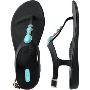 صندل نسائي من Oka-B Carson Isla T-Strap Flip Flop مع سحر حجري أزرق in Kuwait