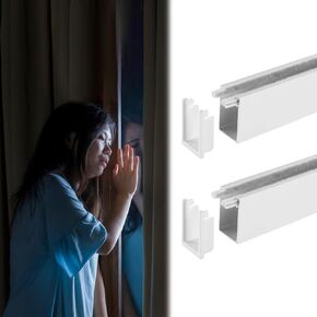 2 Pack Customizable Blackout Window Shades with Side Rail Tracks - Heavy Duty Light Proof Privacy Blinds & Gap Blockers (White 60cm/23.6inch) for Maximum Light Blocking in Kuwait