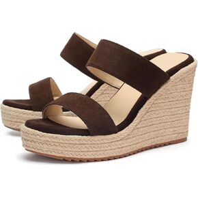 VICKI·VICKI Women's Wedge Sandals Wedges Heels Espadrilles,Slip on Open Toe Platform Summer Shoes,Casual Fashion Vacation Beach Dressy Office in Saudi Arabia