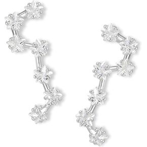 Gold Plated Climber Earrings for Women Ear Crawler Earrings Cubic Zirconia Trendy Flower Leaf Cuffs Studs Earring Dainty Purple Butterfly Crawler Sparkly Star Climbers Studs Earscpae Statement Earrings Gifts in Saudi Arabia
