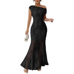 MITILLY Formal 2026 Summer Wedding Guest Dress for Women One Shoulder Bodycon Mesh Cocktail Maxi Dresses in Saudi Arabia