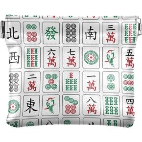 Mahjong Women's Waterproof PU Leather Coin Purse, Slim Travel Wallet with Zipper - Compact Card Holder & Jewelry Organizer for Cash, Keys, Lipstick in Saudi Arabia