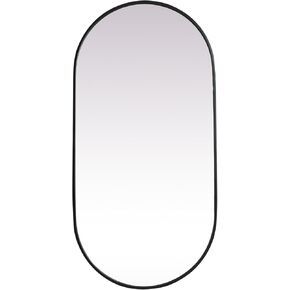 Elegant Decor Asha 24x48 Oval Modern Metal Wall-Mounted Mirror in Black in Kuwait