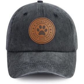 World's Best Dog Dad Hats for Men, Funny Adjustable Embroidered Leather Patch Papa Baseball Cap in Saudi Arabia