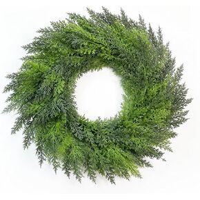 24 Inch Christmas Wreath for Front Door, Artificial Cedar Wreath | Winter Holiday Greenery Decor, Indoor Outdoor Use, Porch Wall Entryway Home Decor in Saudi Arabia
