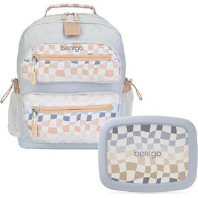 Bentgo® Kids 14" Backpack Set With Kids Prints Lunch Box (Checker Gradient) in Saudi Arabia