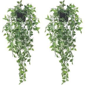 Artificial Hanging Plants 1 Pcs,Small Potted Plants Mandala Vine Greenery with Planter for Office Living Room Bathroom Indoor Décor in Saudi Arabia