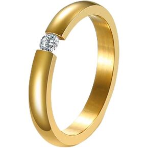 3mm/6mm Stainless Steel Cubic Zirconia Wedding Band Engagement Promise Ring for Men Women in Saudi Arabia