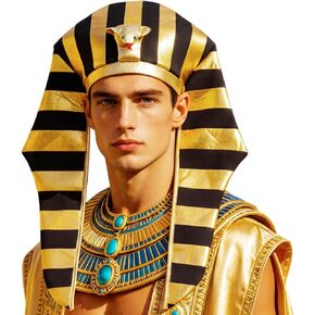 Zoestar Pharaoh Hat Egyptian Headpiece Costume Hair Accessories for Men | Halloween Rave African Egypt Pharaohs Headband in Saudi Arabia