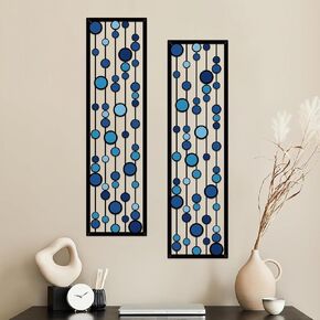 ShxTrade Geometric Metal Wall Decor, Modern Minimalist Geometric Wall Art 3D Abstract for Living Room Metal Wall Sculpture Hanging for Home Bedroom Office (Blue) in Saudi Arabia
