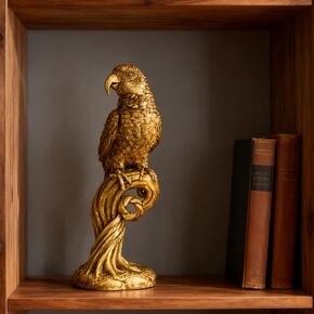 Parrot Statues for Home Decor - Gold Decor Modern Home Resin Sculptures Esculturasy Accesorios for Living Room Office Bookshelf Desktop Decorativos in Kuwait