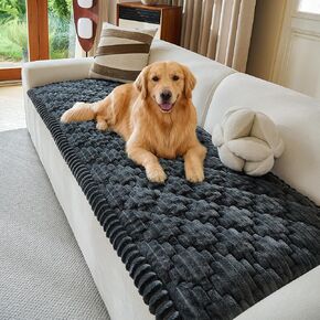 Deep Dream Couch Covers for Dogs Washable, Non-Slip Fuzzy Pet Sofa Protector, Soft Thick Fabric Couch Cover for 3 Cushion Sofa, for Pet Family (Dark Grey, 27.6" x 82.7") in Saudi Arabia