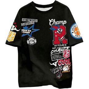 SweatyRocks Men's Graphic Short Sleeve Tee Shirts Casual Letter Print Crew Neck Oversized Jersey Tees Streetwear in Saudi Arabia