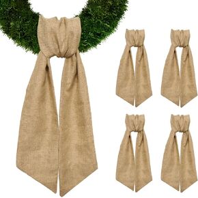 4 Pcs Christmas Wreath Sash for Front Door, Christmas Natural Cotton Sash Baby Shower Wreath Accessories for Home Thanksgiving Wedding Decorations in Saudi Arabia