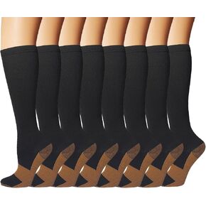 Copper & Black Socks for Men and Women - 8 Pairs 15-20 Running, Athletic, Cycling in Saudi Arabia