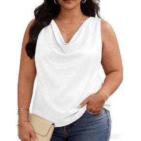 Women's Cowl Neck Tank Top Knit Blouse 2026 Spring Summer Sleeveless Business Casual Wear Office Shirt in Saudi Arabia