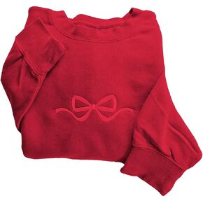 Milumia Women's Cute Bow Embroidered Graphic Sweatshirt Crewneck Long Sleeve Pullover Tops in Saudi Arabia