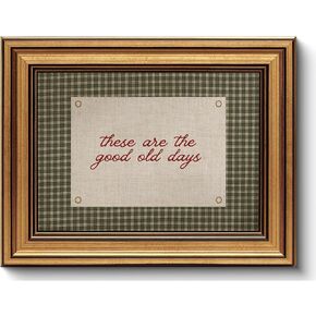 Gold Framed Wall Art - Vintage Canvas Art Prints These Are The Good Old Days Pictures Wall Decor Country Cottage Paintings Artwork for Living Room Bedroom Farmhouse 8x10in in Saudi Arabia