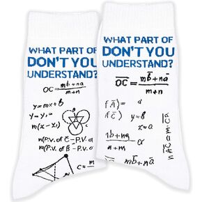 "What Part Of Don't You Understand? Novelty Crew Socks - Funny Gift for Math Geeks & Students.(133) in Saudi Arabia
