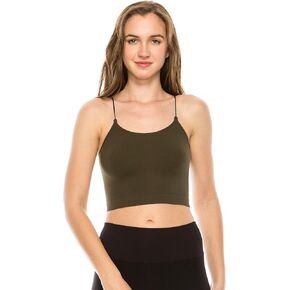 Kurve Amerian Made Skinny Strap Crop Bra Cami, UV Protective Fabric UPF 50+ (Made with Love in The USA) in Saudi Arabia